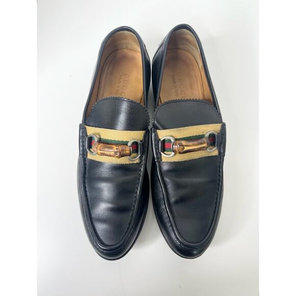 Gucci Bamboo Horsebit Black Leather Loafers, Size 7.5 main image 11